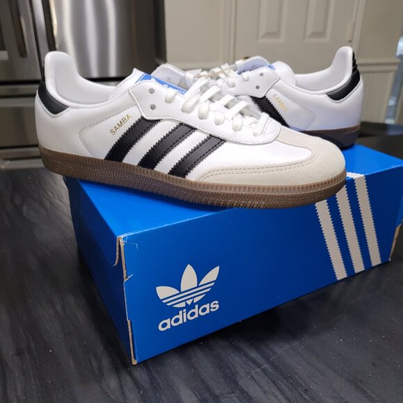 Adidas Samba Originals OG White/Black IE3675 Big Kids J Sz 6 / Women's Sz 7/7.5 - Picture 12 of 16
